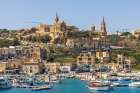 Malta, Gozo Island, town of Mgarr from the harbor. Art Print